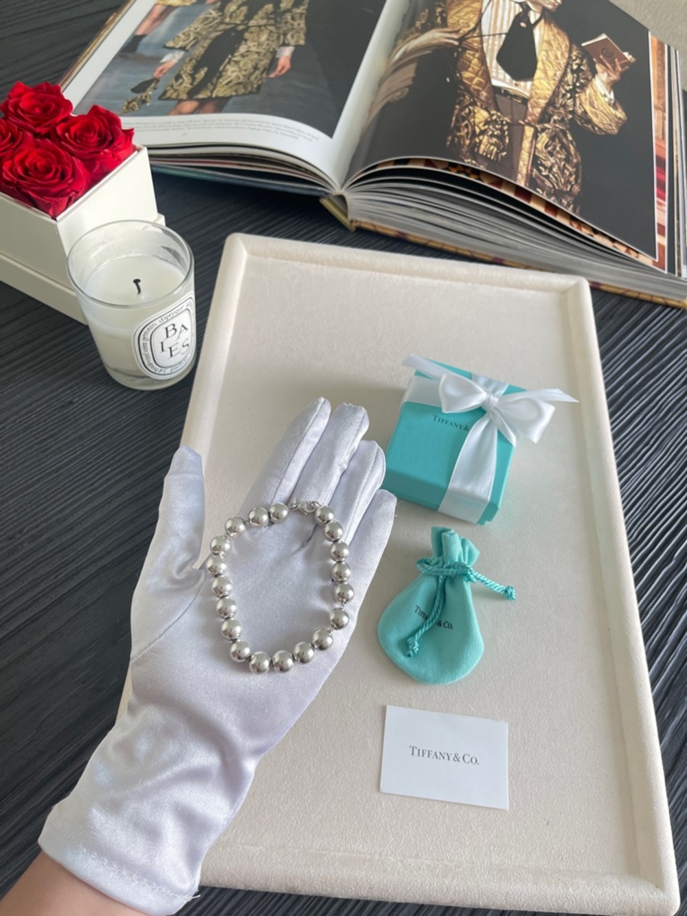 Tiffany Hardwear Ball Bracelet in Silver 8.25” NEW in Box $750